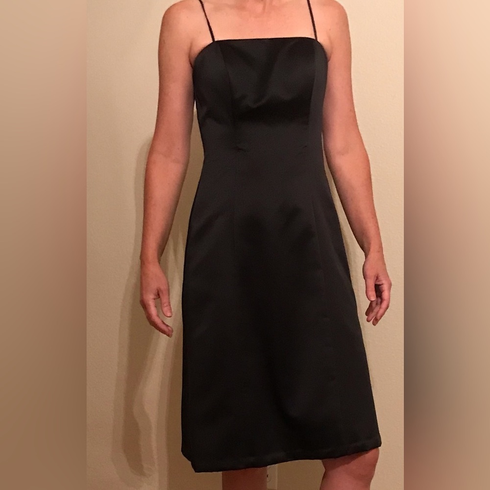 Nightways black strapless bridesmaid dress, size 5